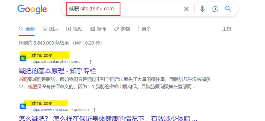 使用site搜索
