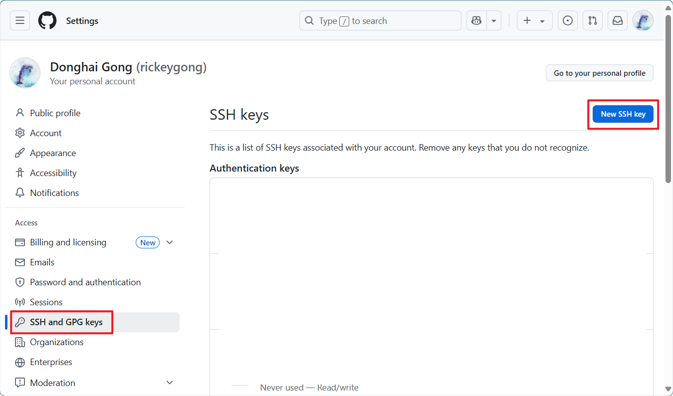 Github-New-SSH-Key