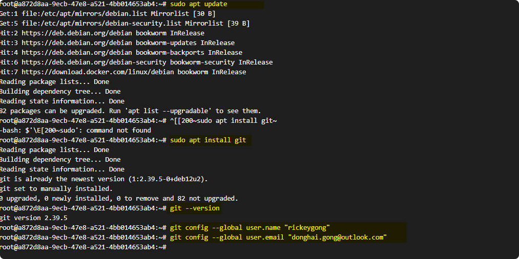 debian os install git